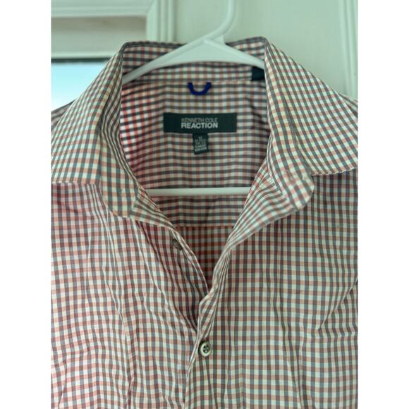 Kenneth Cole Reaction Long Sleeve Shirt Medium button plaid - Picture 2 of 3